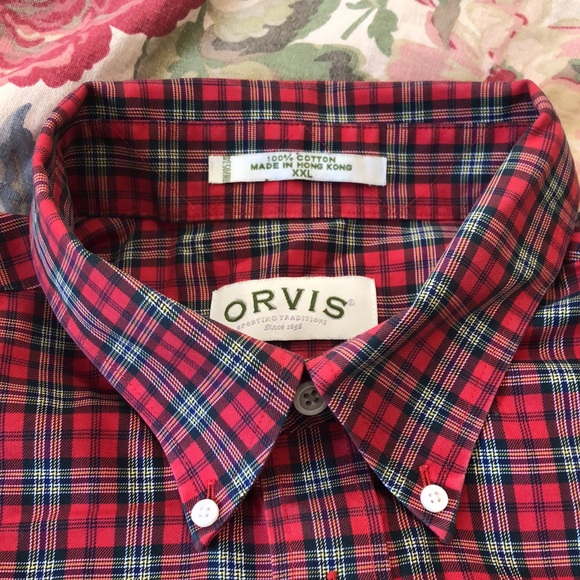 Vintage ORVIS Size XXL Lumberjack Plaid ButtonFront & Button Collar 100% Cotton - Picture 16 of 16